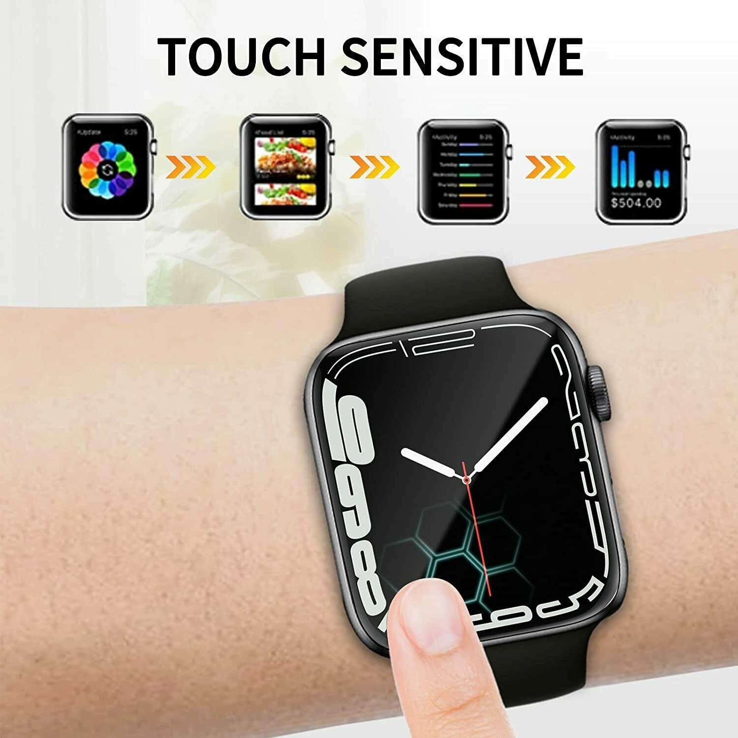 For Apple Watch 8 6D Glass Full Screen Protector