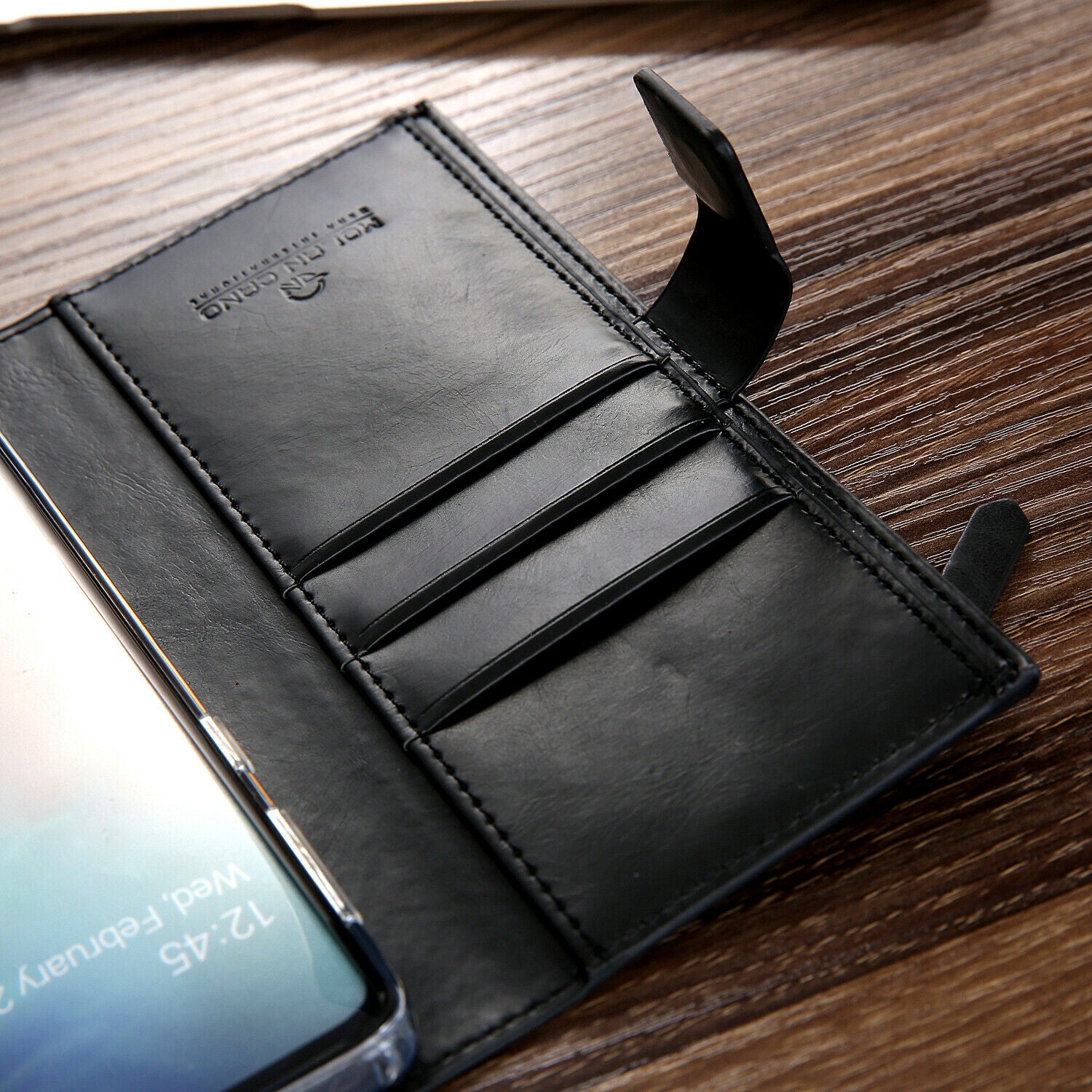 Samsung Galaxy S10 Zipper Leather Wallet Card Magnetic Case Cover-Brown