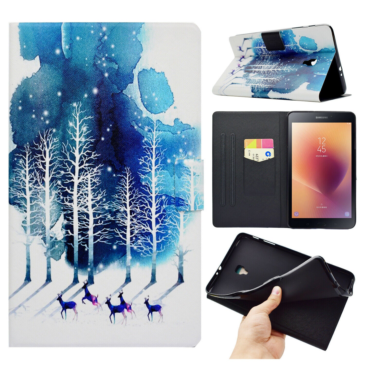 For Samsung Tab A 10.1" 2019 SM-T510 T515 Tablet Case Smart Magnet Leather Cover-19 Patterns