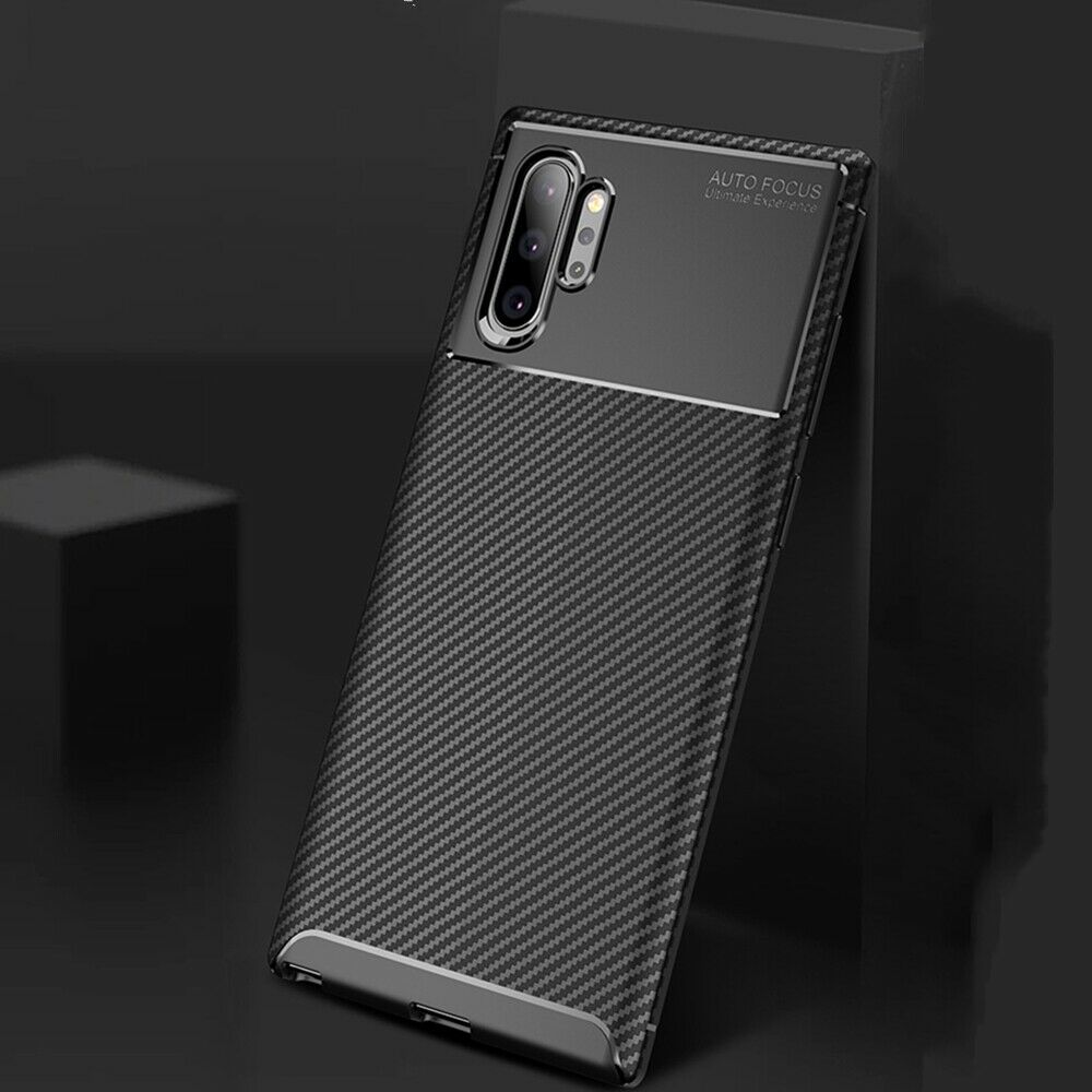 For Samsung Galaxy Note 10 Plus Carbon Fiber Rubber Case TPU Slim Matte Cover