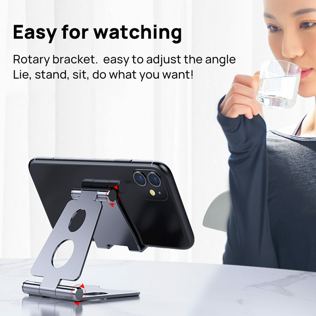 Adjustable Phone Tablet Desktop Stand Desk Holder Mount Cradle For iPhone iPad
