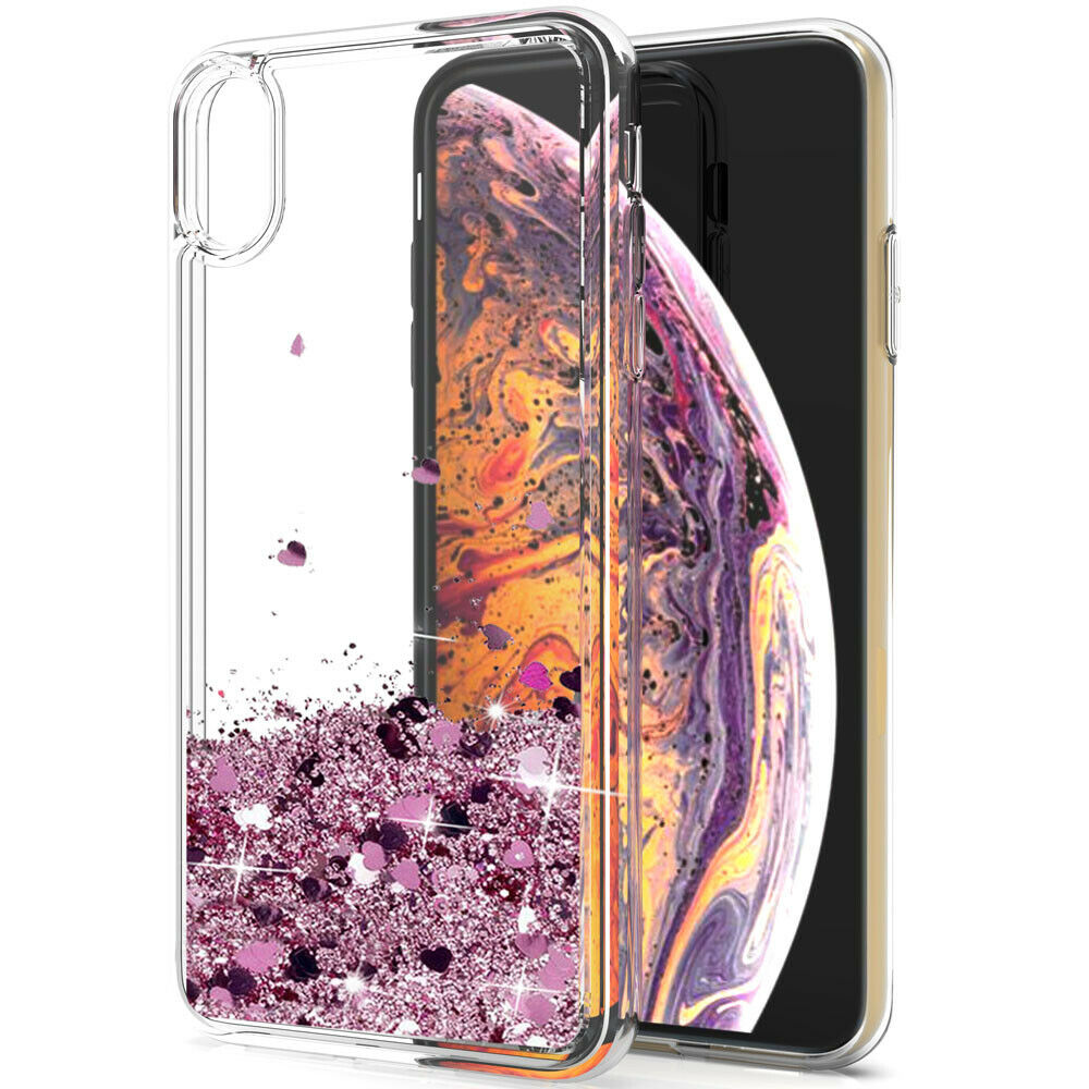 Bling Dynamic Glitter Moving Quicksand Liquid Case Cover For iPhone Xs