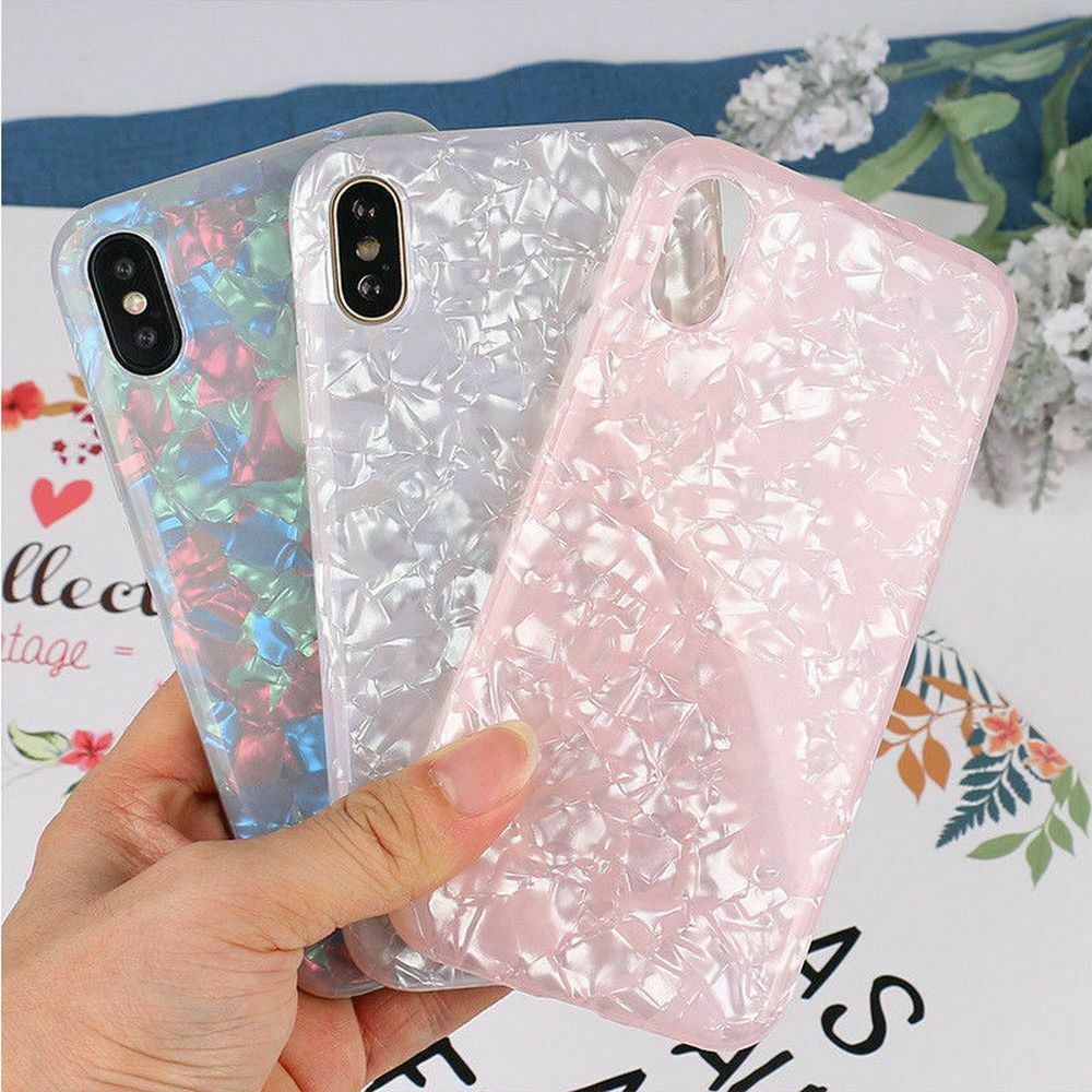 Samsung S10+ Plus Cover Marble Silicone Skin TPU Bumper-Black