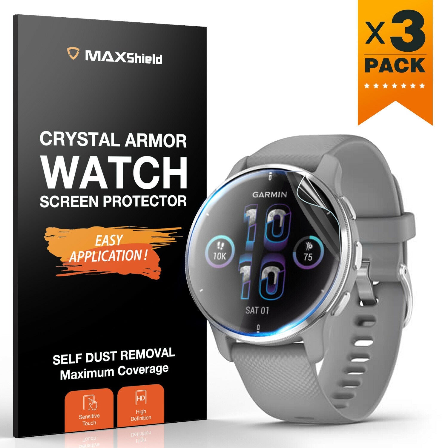 3X For Garmin Venu 2 Plus Screen Protector Full Coverage Smartwatch TPU Guard