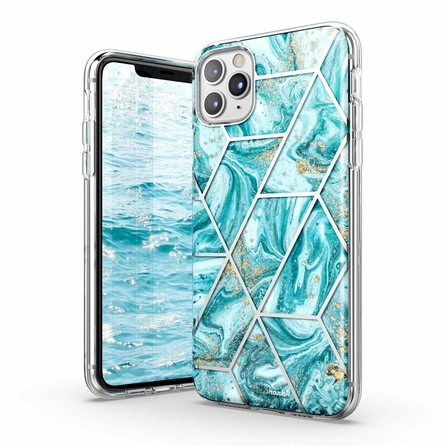 TiTiShark For iPhone 11/Pro/Max Case Clear Marble Shockproof Case