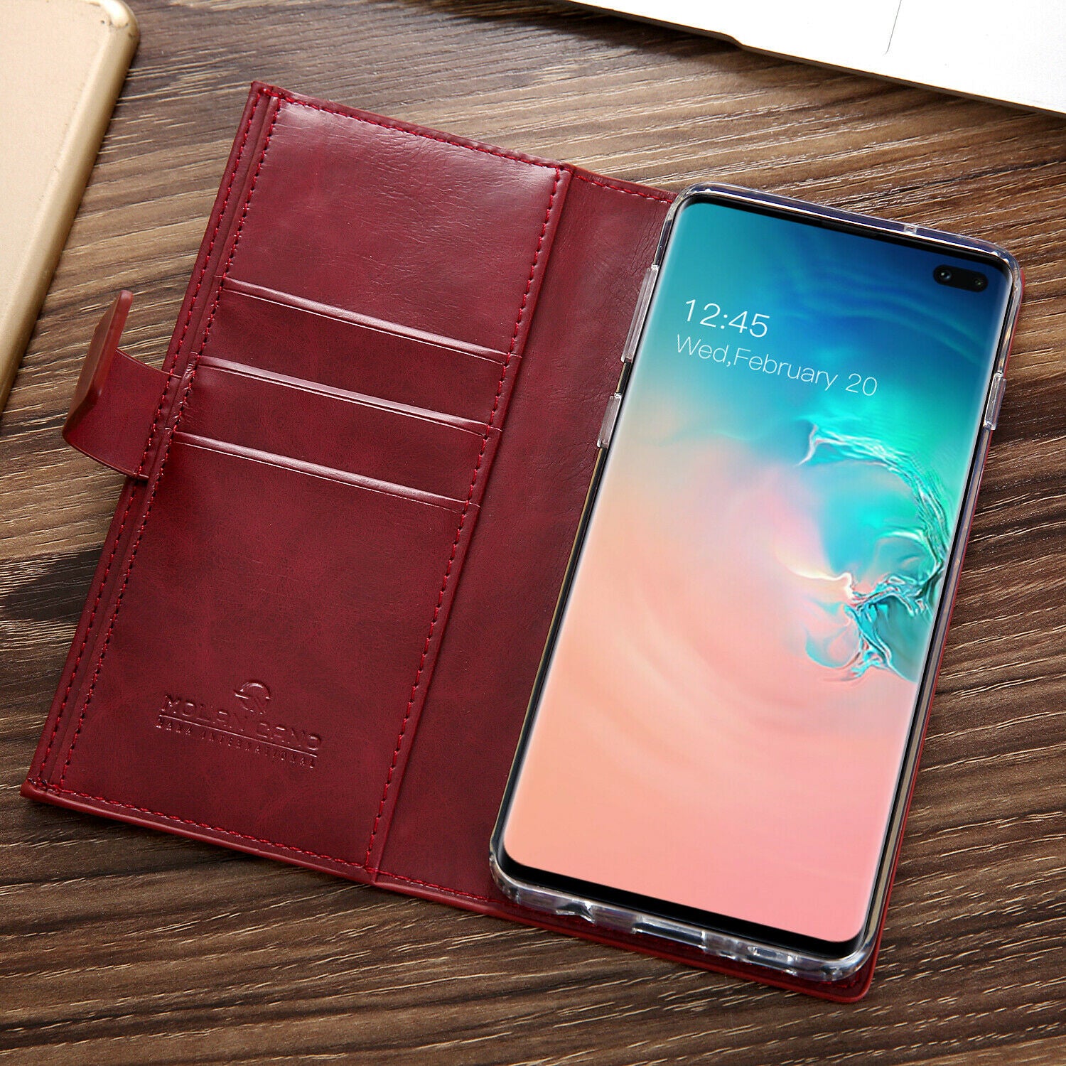 Samsung Galaxy S8 Plus Zipper Leather Wallet Card Magnetic Case Cover-Brown