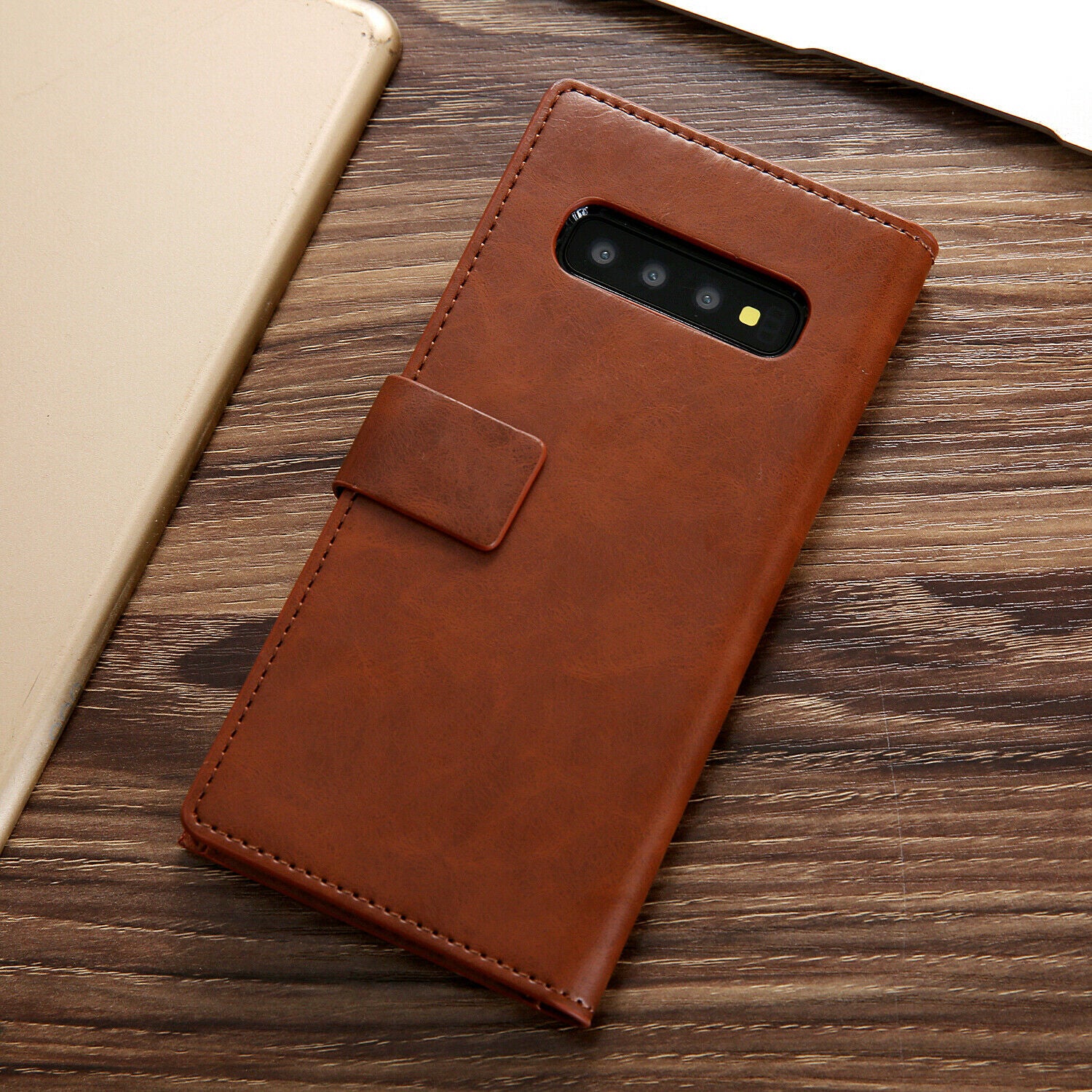 Samsung Galaxy S8 Zipper Leather Wallet Card Magnetic Case Cover-Black