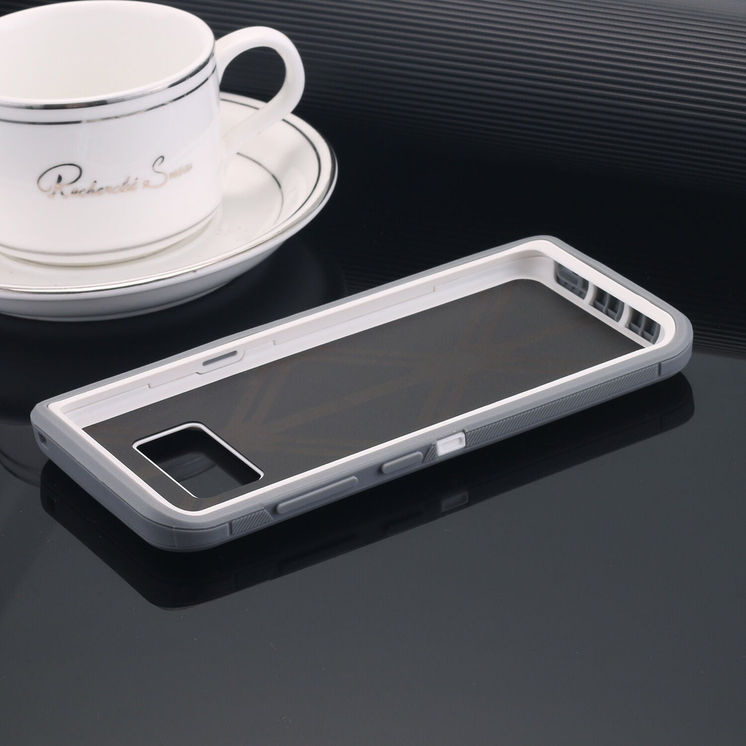 Samsung Galaxy S10E Case Shockproof Hybrid Rubber Armor Rugged Cover-Gray White