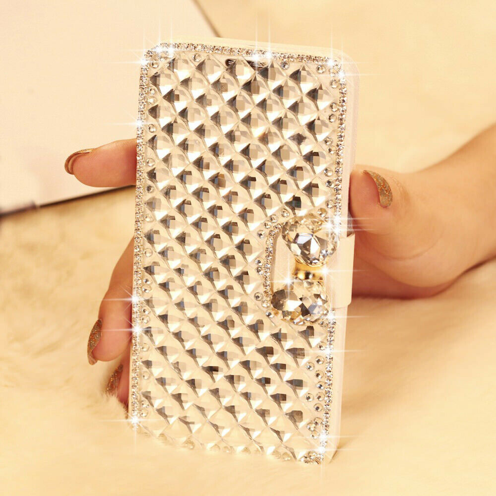 Samsung S8 Bling Crystal Diamond Leather Flip Stand wallet Case