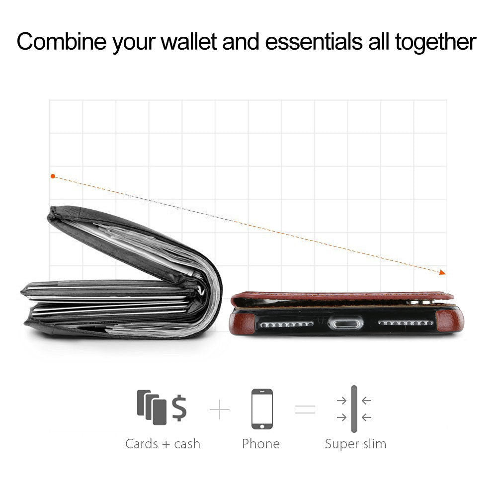 iPhone XR Case Flip Leather Wallet Card Shockproof Case