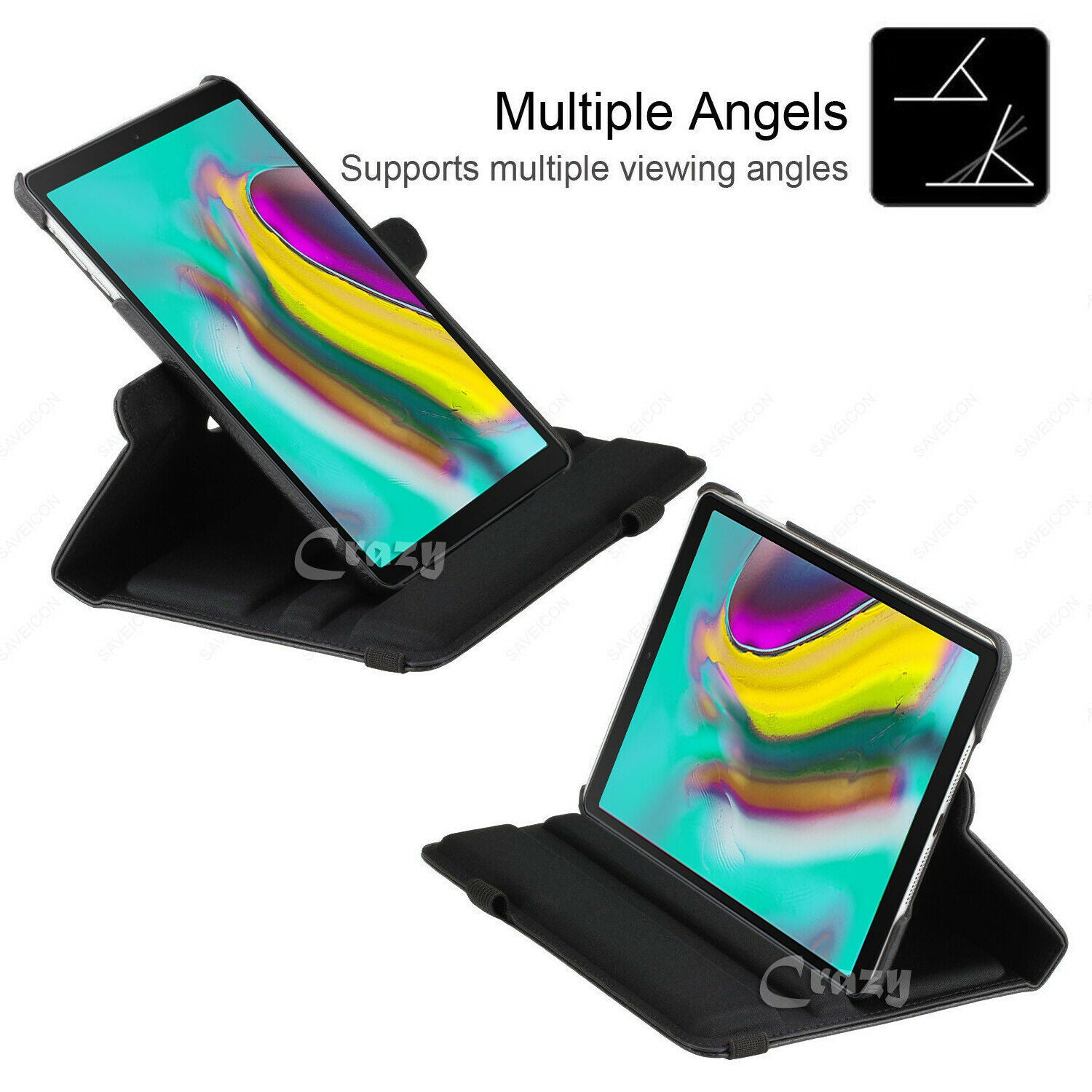 Samsung Galaxy Tab S5e 10.5 T720 T725 Smart Case 360 Degree Rotating Stand Cover