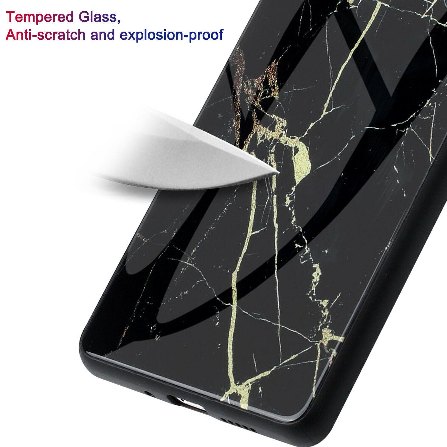 For Samsung Note 10 Case Tempered Glass Back TPU Protective Hard Cover
