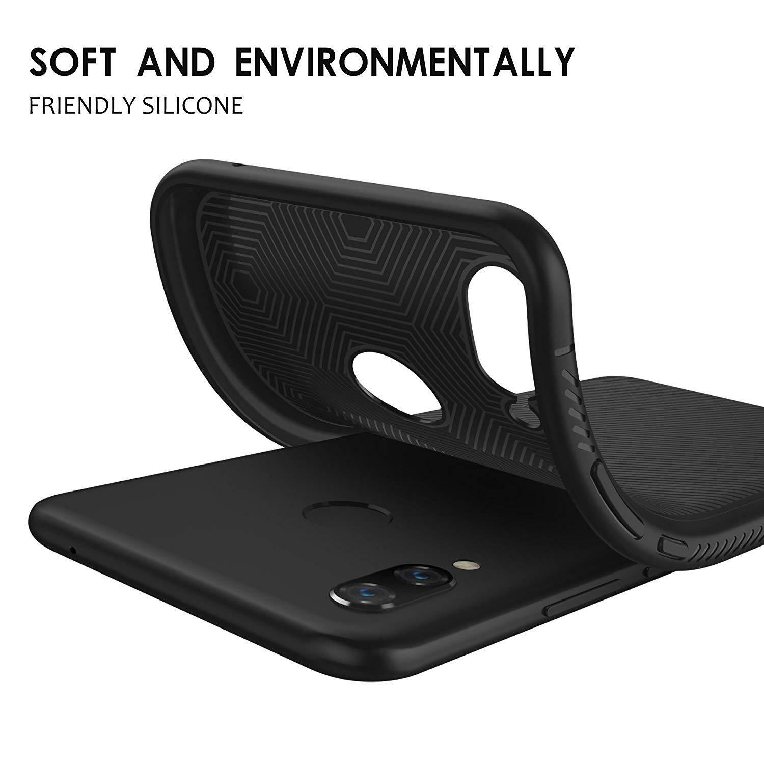 Huawei Nova 3e case，[Scratch Resistant] Premium Flexible Soft Anti Slip TPU