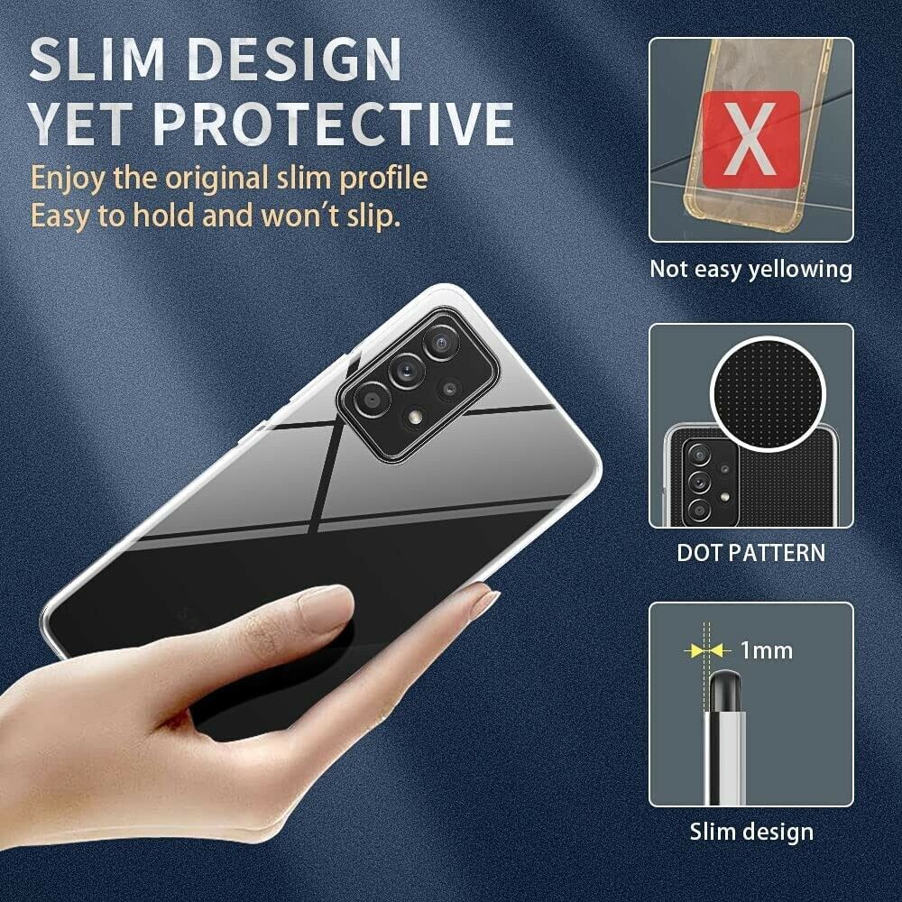 For Samsung Galaxy A53 A13 A23 A33 A73 5G Clear Case Shockproof Soft Slim Cover