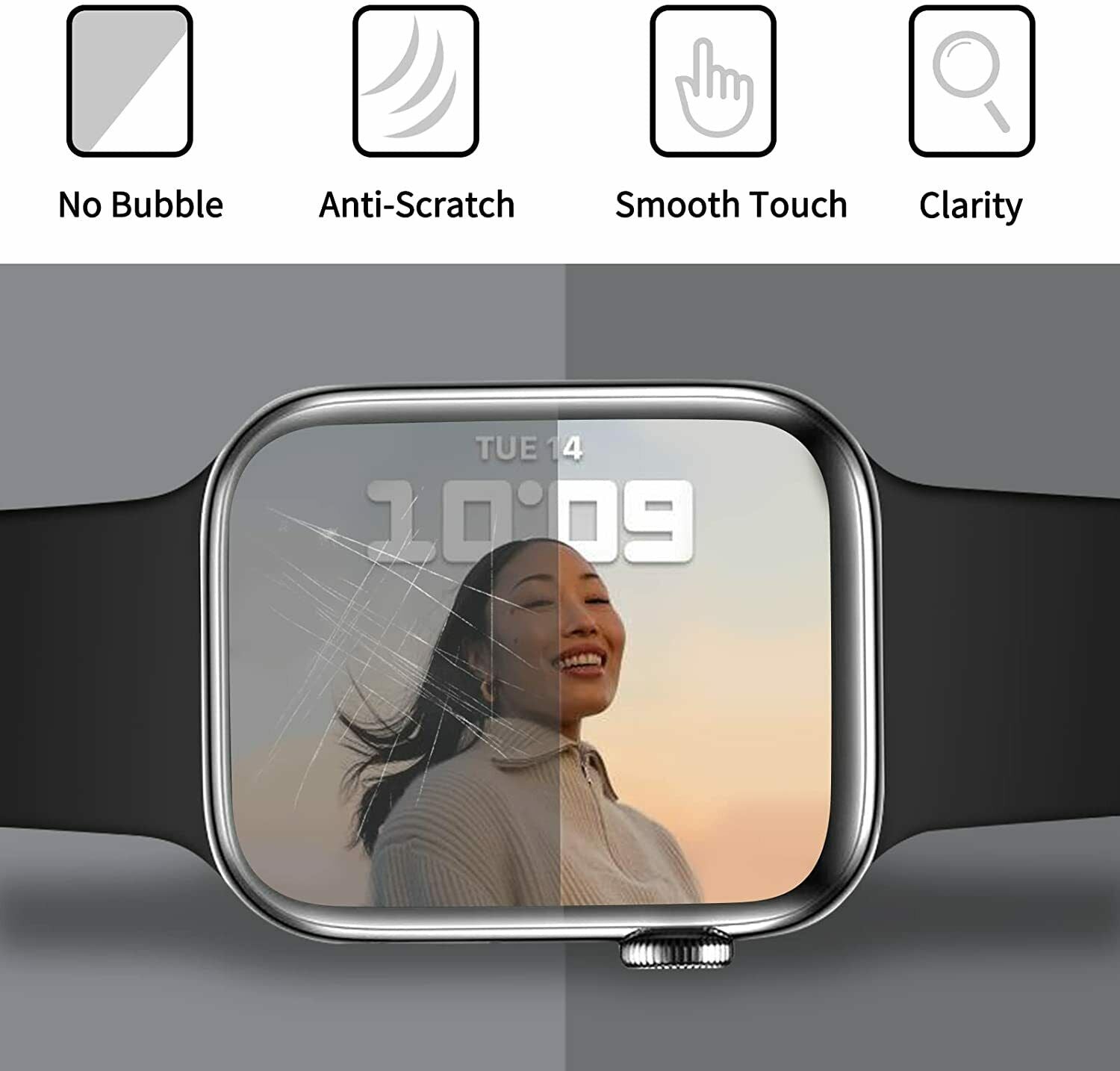 For Apple Watch 8 6D Glass Full Screen Protector
