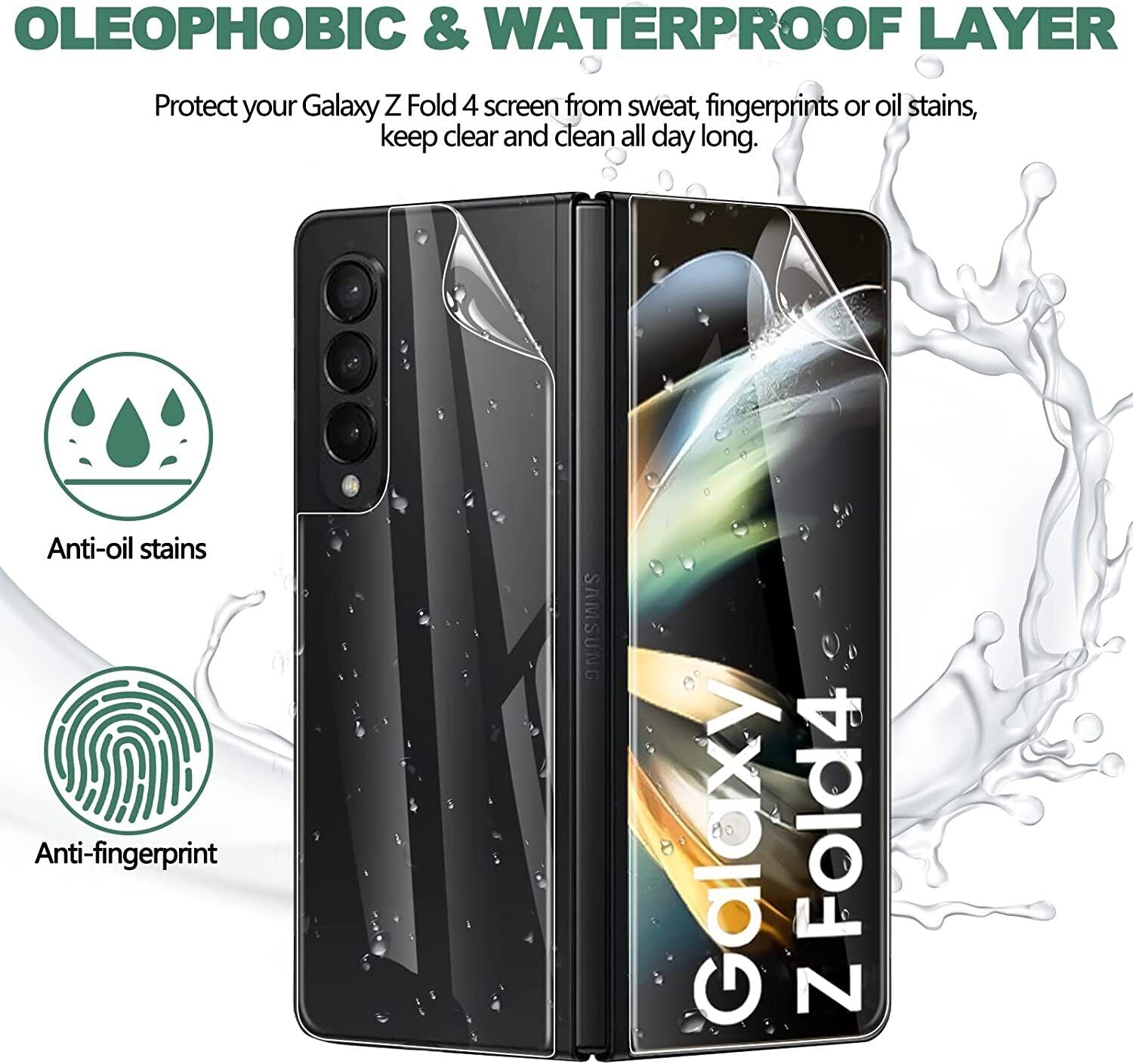 MAXSHIELD For Galaxy Z Fold 4 5G Screen Protector Full Coverage Film Case