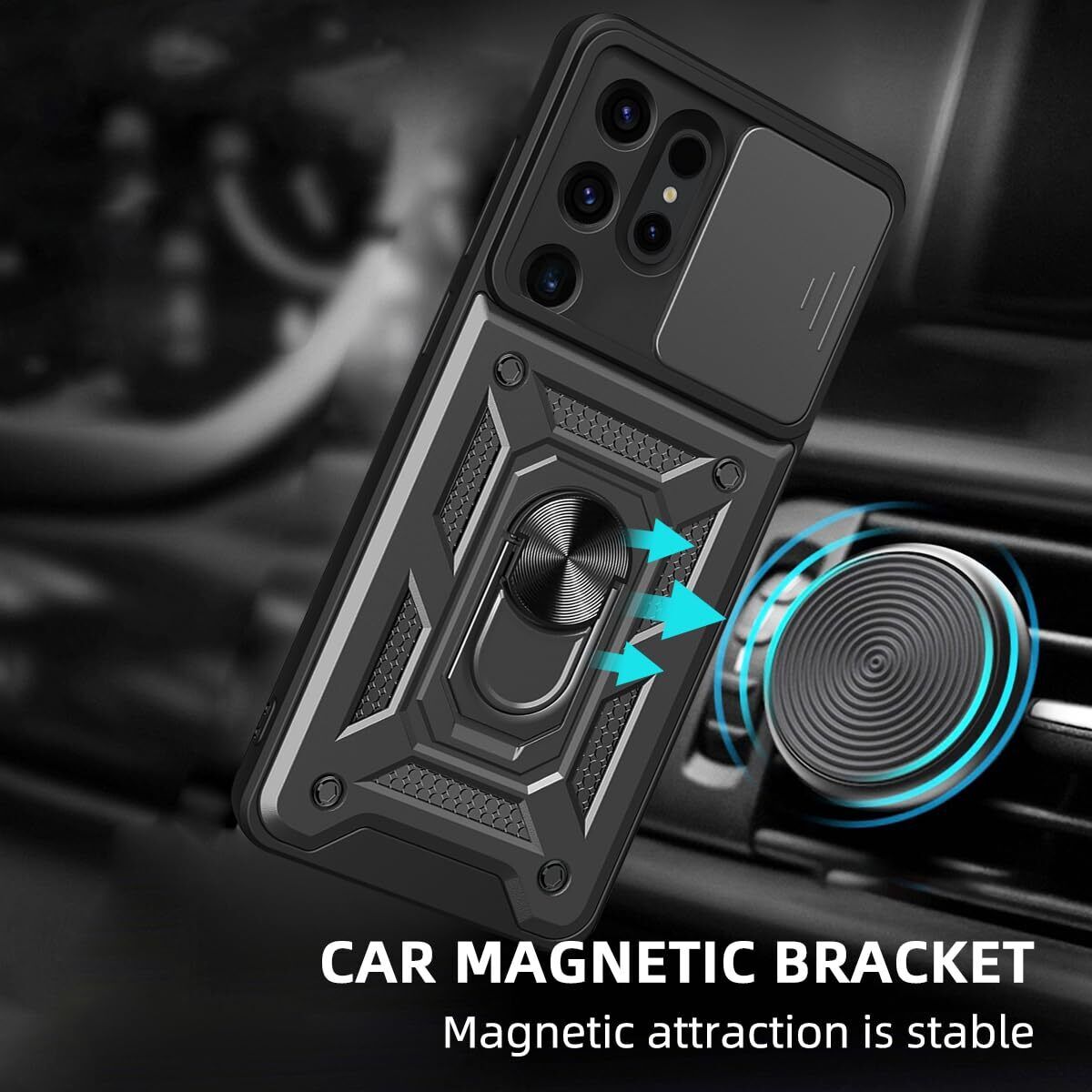 For Samsung Galaxy S24 Plus Ultra 5G Case Shockproof Magnetic Ring Cover