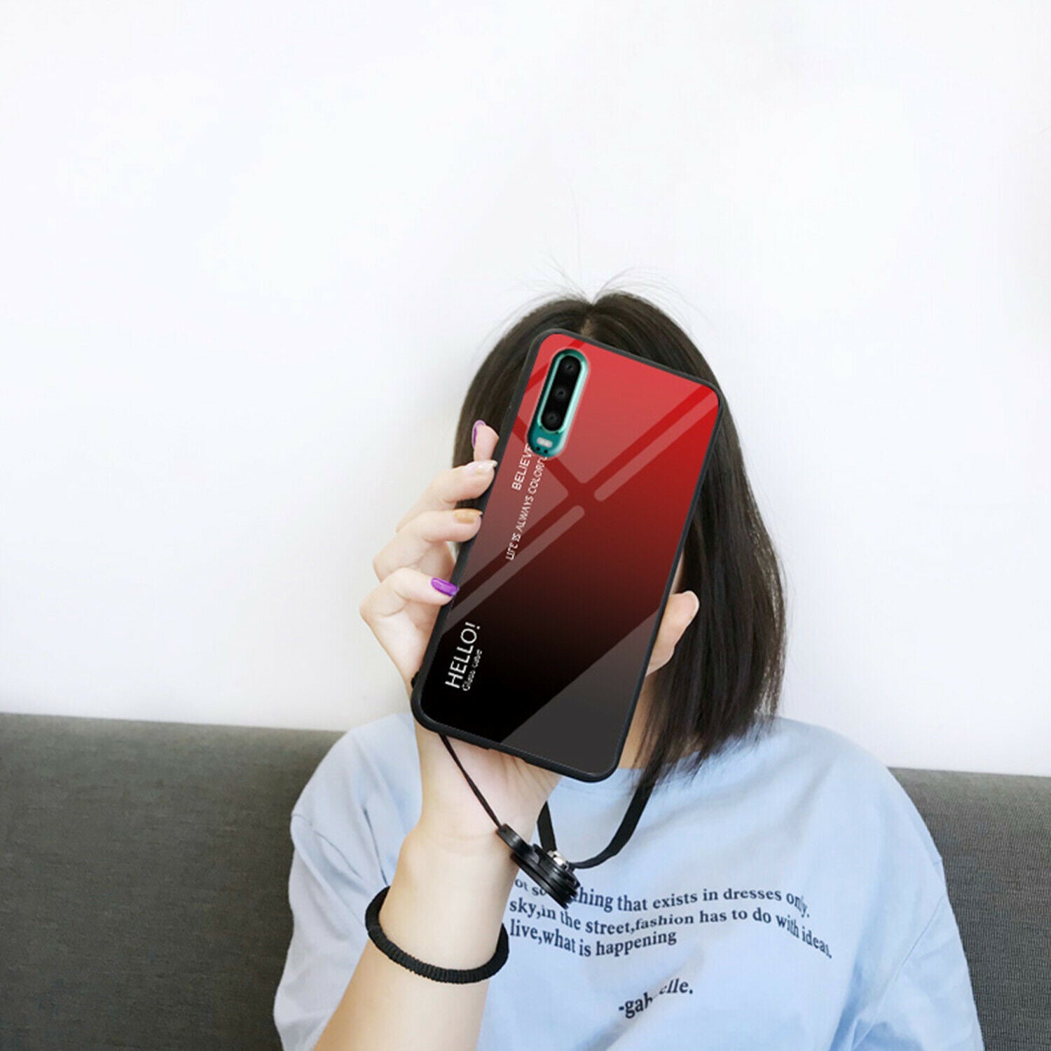 For Huawei Nova 3e Case Shockproof Tempered Glass Bumper Slim Cover-White