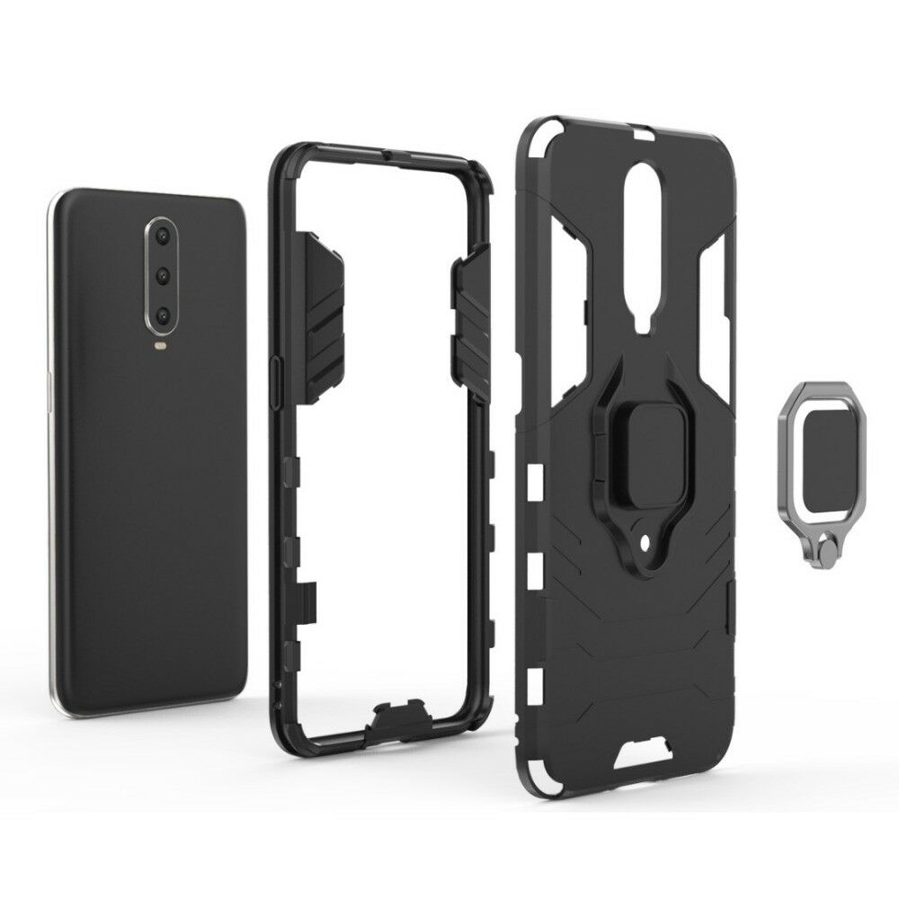 OPPO AX5 Ring Holder Magnetic Heavy Duty Case Cover-Black