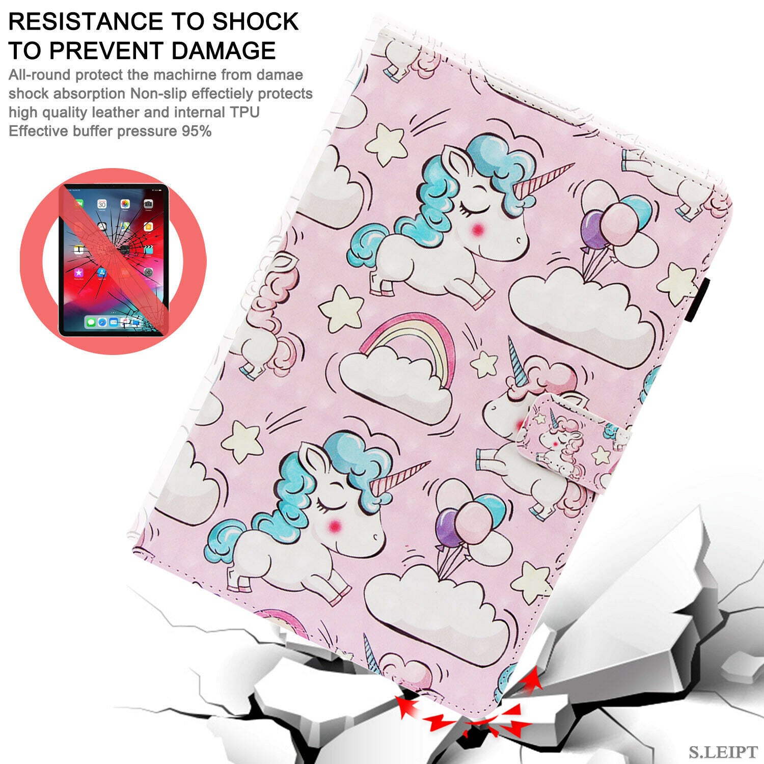 For Samsung Galaxy Tab S5e 10.5 T720 T725 Tablet Smart Case Leather Stand Cover