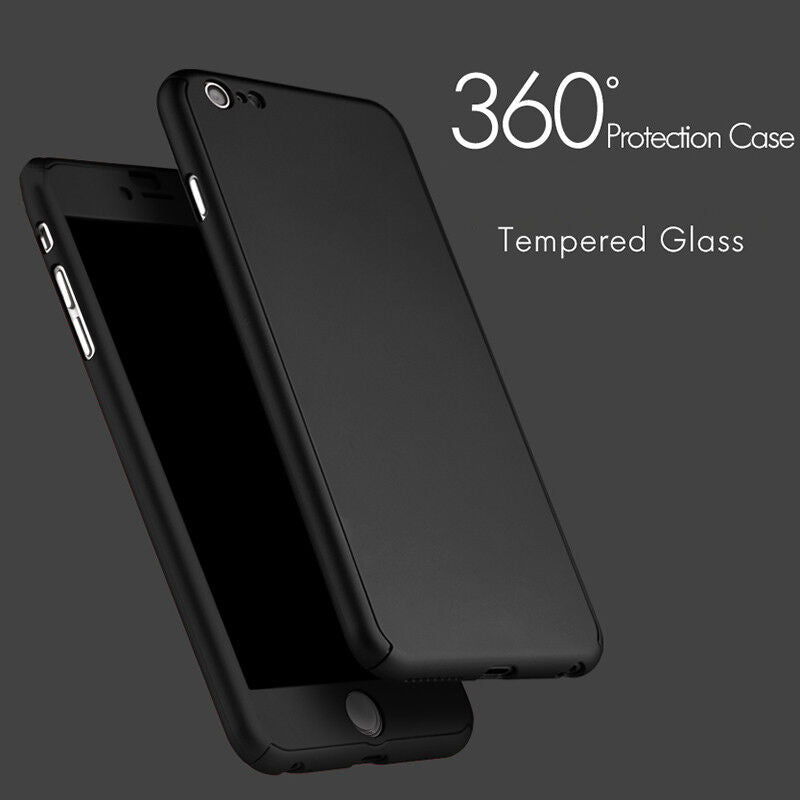 iPhone XR Plus Full Body Shockproof Case Cover + Tempered Glass