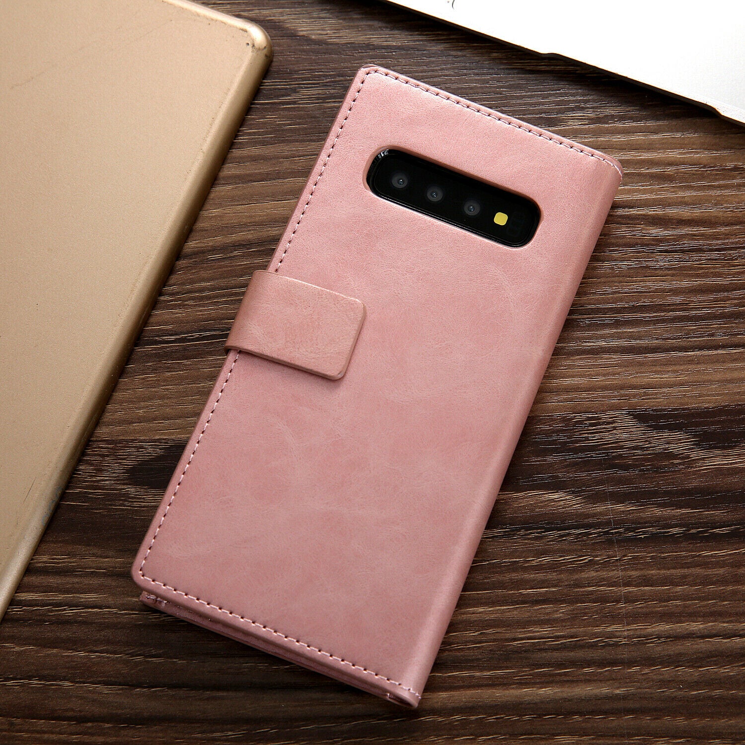 Samsung Galaxy S9 Zipper Leather Wallet Card Magnetic Case Cover-Brown