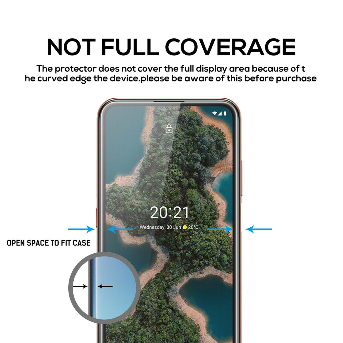 For Nokia X20 MAXSHIELD Full Cover 9H Tempered Glass Screen Protector