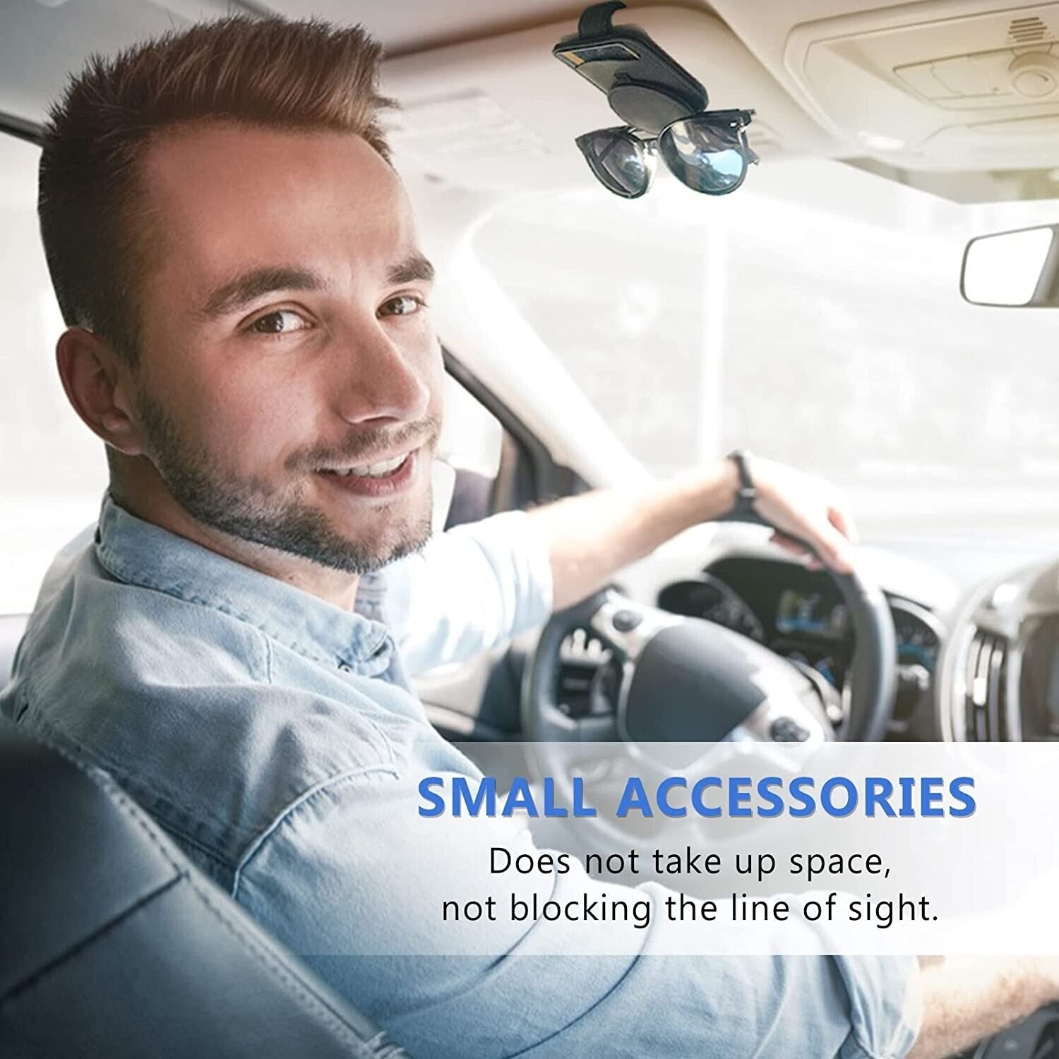 PU Leather Car Sunglasses Holder Eye Glasses Ticket Card Clip Holder Organizer