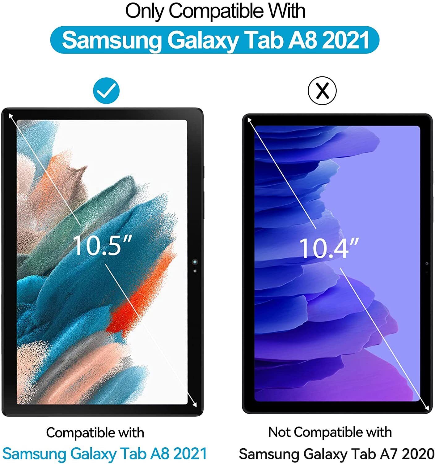 2X Fr Samsung Galaxy Tab A8 10.5 2021 Tempered Glas Camera Lens Screen Protector