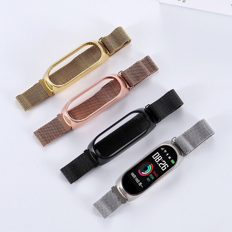 Wristband Strap Stainless Steel Replacement Metal Band Fr Xiaomi Mi Band 7 4 3