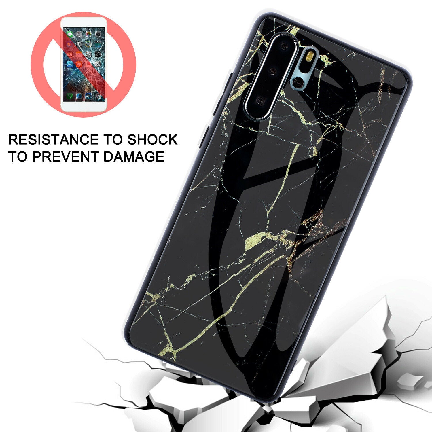 For Samsung Note 10 Case Tempered Glass Back TPU Protective Hard Cover