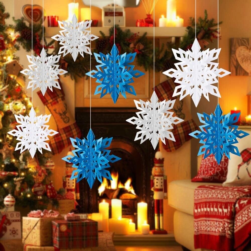 Christmas XMAS Tree Snowflakes Baubles Hanging Home Party Ornament Decorations