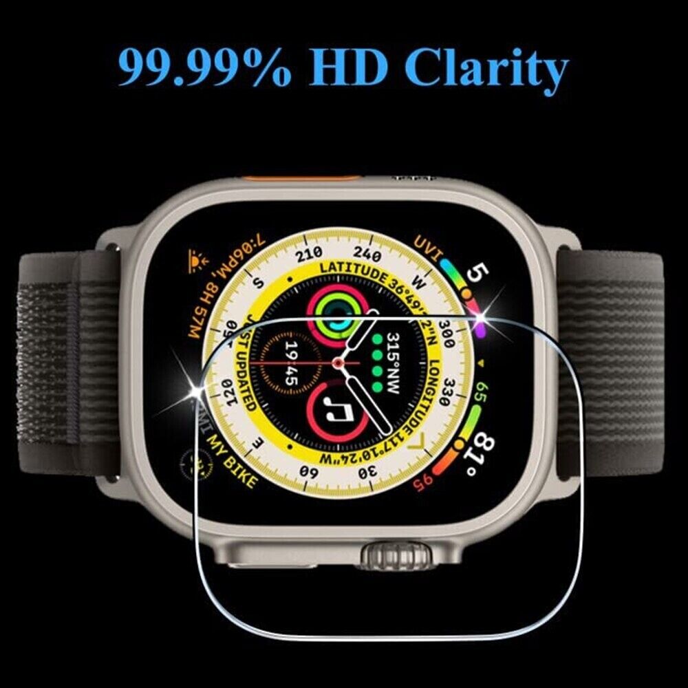 [2 Packs]For Apple Watch Ultra iwatch 49mm Full Coverage Tempered Glass Screen Protector