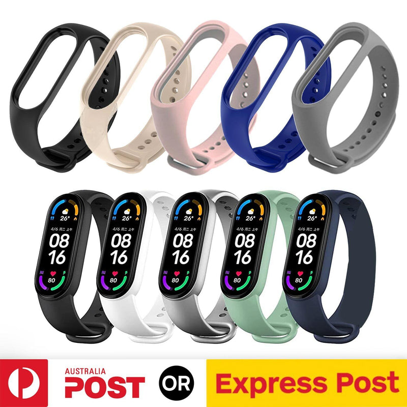 For Xiaomi Mi Band 6/5 Watch Band Strap Replacement Silicone Wrist Watchband