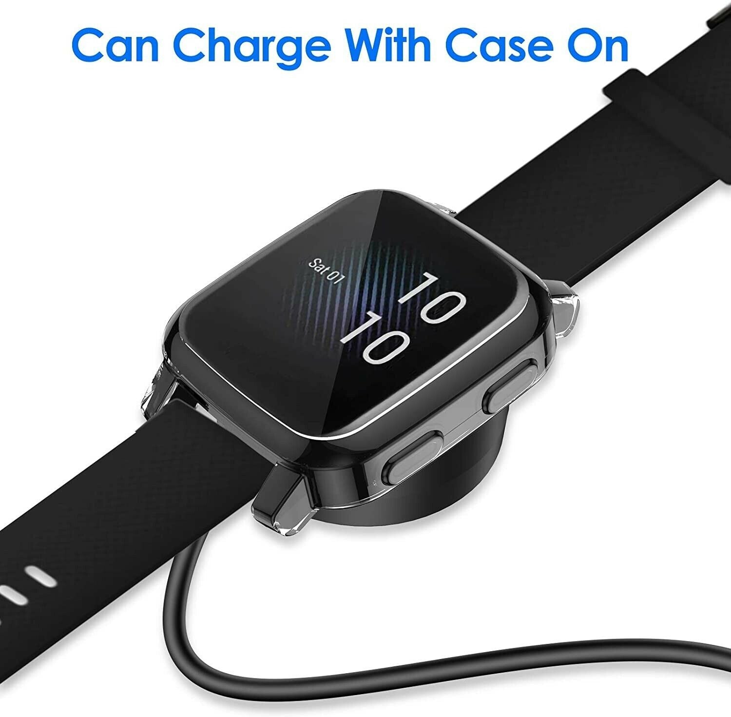 For Garmin Venu SQ Music Shockproof Clear TPU Case Full Cover Screen Protector