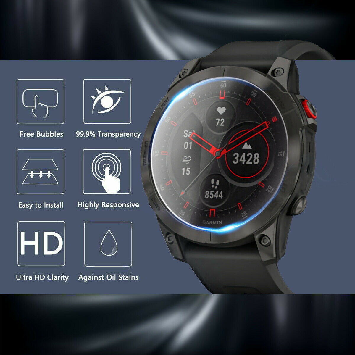 2X For Garmin Epix Gen 2 2nd Tempered Glass Screen Protector Gurad Cover 9H