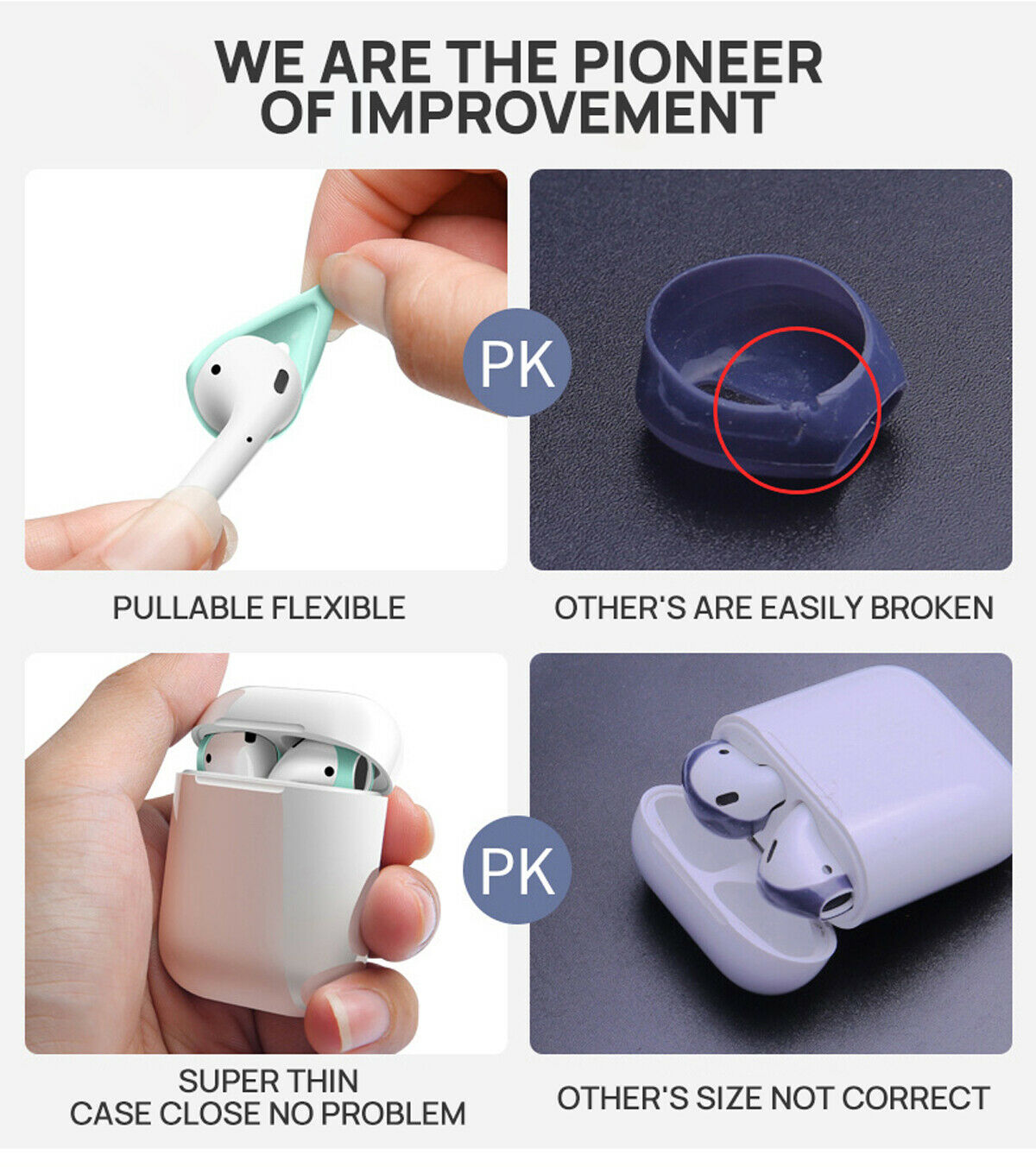 2x For Apple Airpods 3 Case Earpod Cover Ear Hook Earbuds Ear Tips silicone