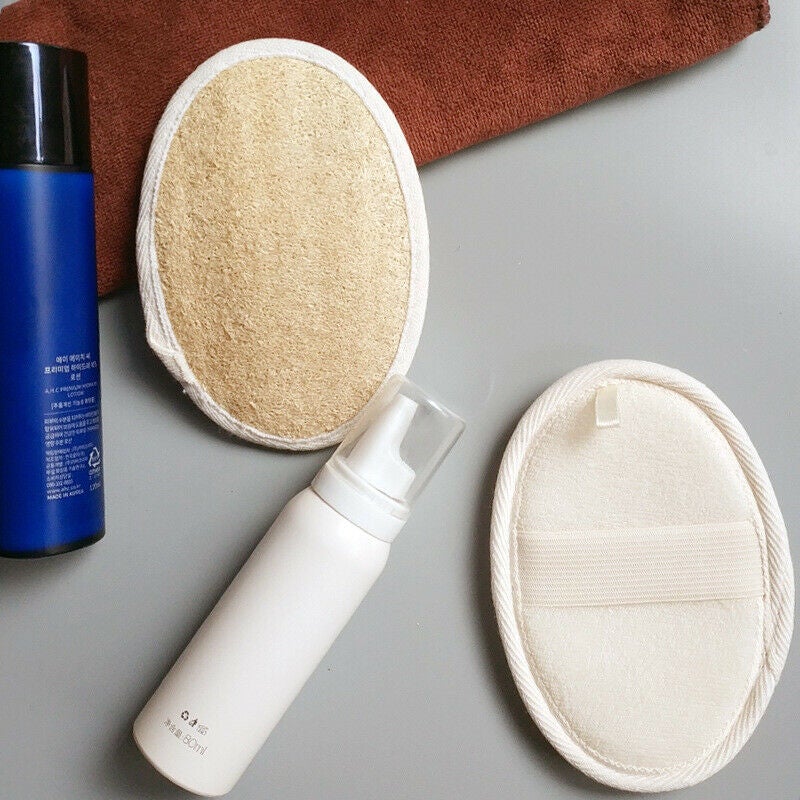 2/4PS Natural Loofah Luffa Loofa Facial Body Pad Sponge Cleanser Scrubber Brush