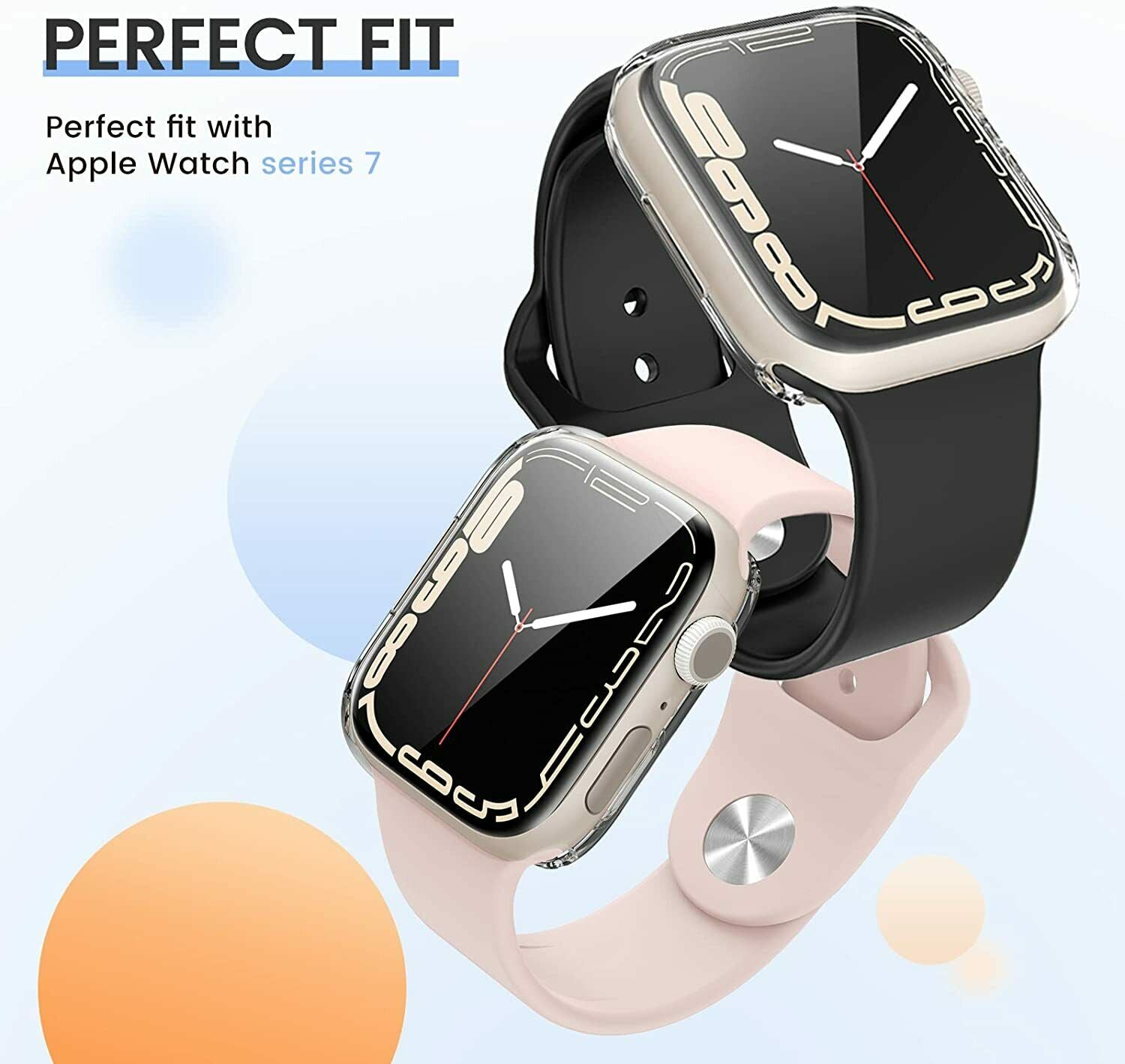 For Apple Watch Series 7 SE 44/40mm Bumper Case Cover Screen Protector