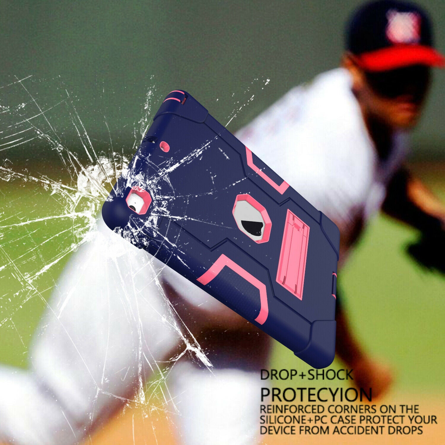 For iPad 7th Gen 10.2 2019 Case Shockproof Hybrid Rubber Tough Armor Stand Cover