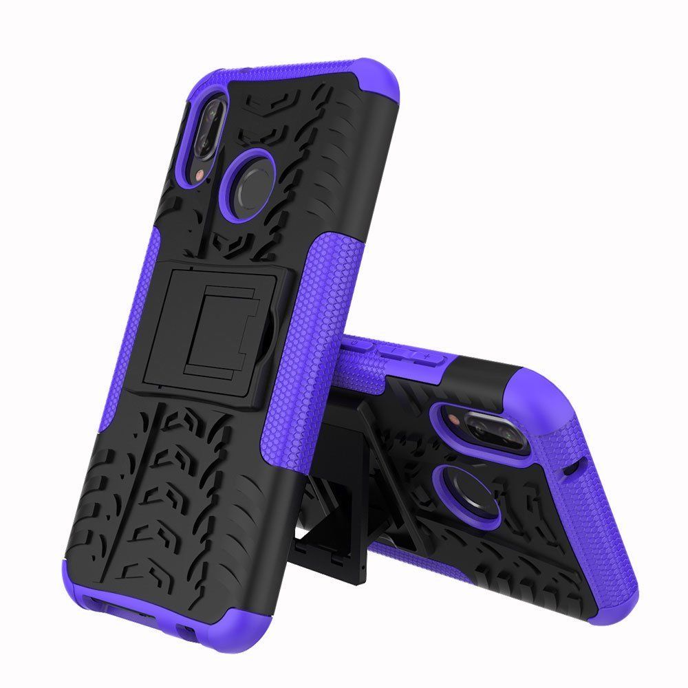 For Huawei Nova 3E Heavy Duty Tough Shockproof Strong Case Cover-Purple