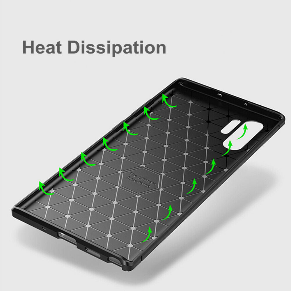 For Samsung Galaxy Note 10 Plus Carbon Fiber Rubber Case TPU Slim Matte Cover
