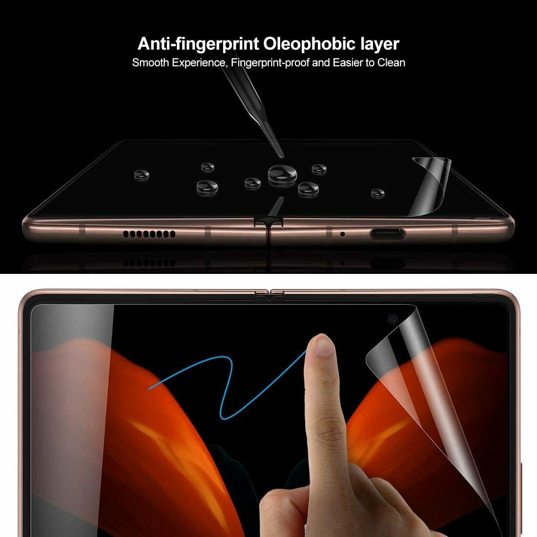 For Samsung Galaxy Z Fold2 5G Screen Protector MAXSHIELD Flexible Full Coverage