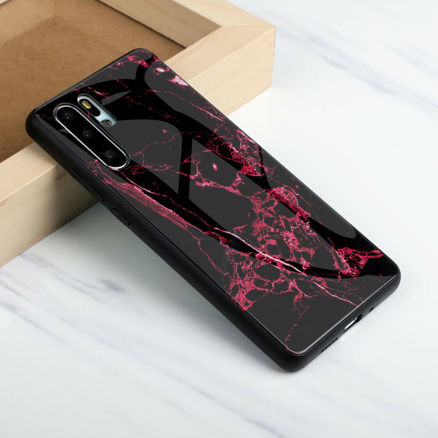 For Samsung Note 10 Case Tempered Glass Back TPU Protective Hard Cover