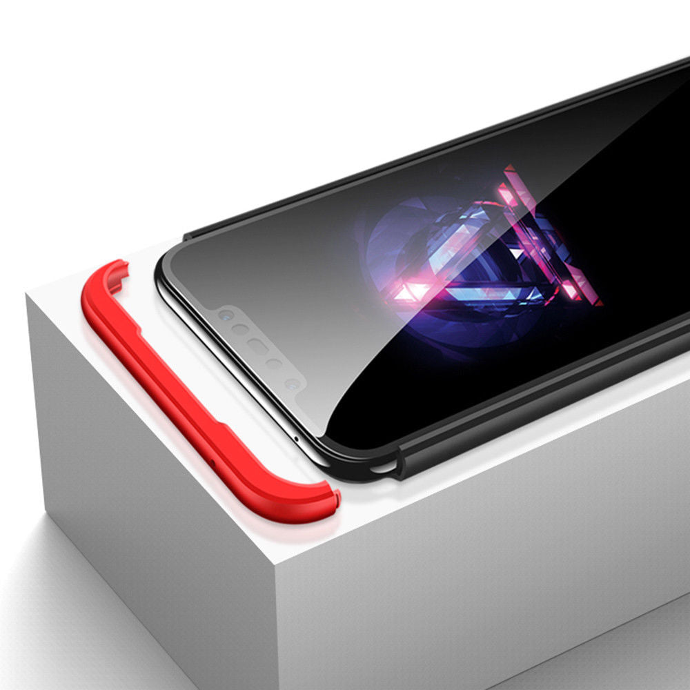 360° Full Tough Cover Shockproof Heavy Duty Bumper Armor Case For Huawei Nova 3i-Silver Black