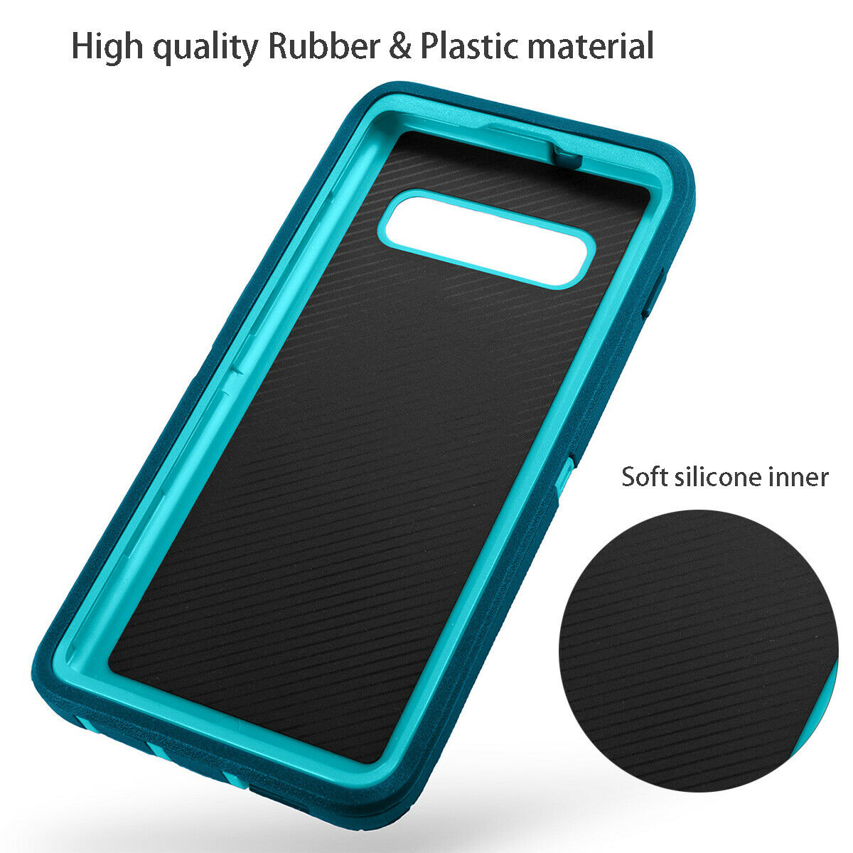 Samsung Galaxy S10E Case Shockproof Hybrid Rubber Armor Rugged Cover-Dark Blue/Light Blue