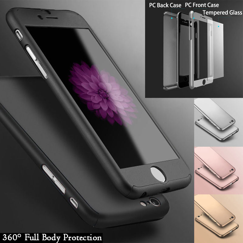 iPhone XR Plus Full Body Shockproof Case Cover + Tempered Glass-Silver