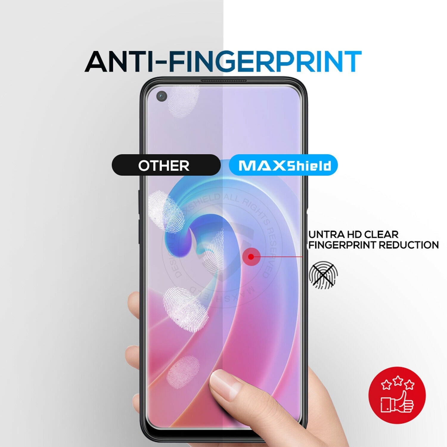 MAXSHIELD For OPPO A96 Full Cover Tempered Glass Camera Lens Screen Protector