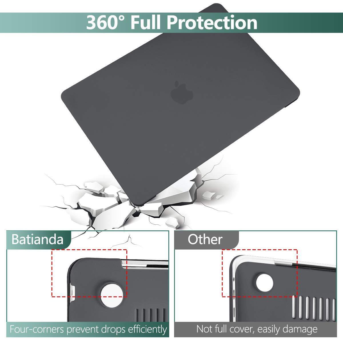For Macbook Air M2 13.6'' A2681 Matte Crystal Black Case Cover Hard Shell 2022