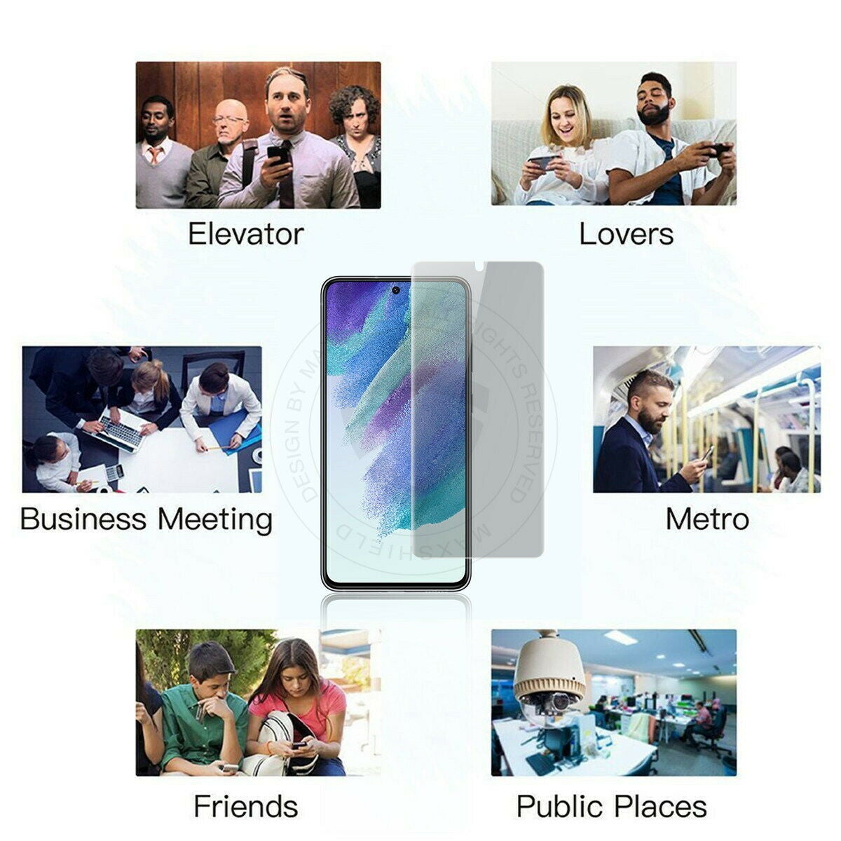 For Galaxy S21 FE 5G Full Cover Temered Glass Screen Protector Anti Spy Privacy